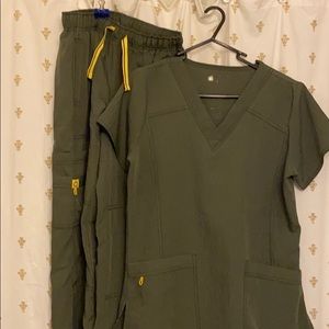 Olive Green Winks Scrub set